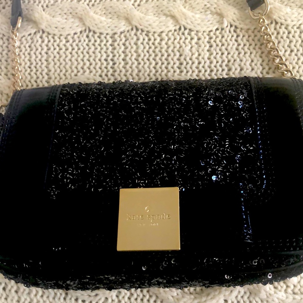 Black Kate Spade cross body Sequin design l